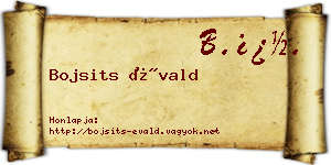 Bojsits Évald névjegykártya